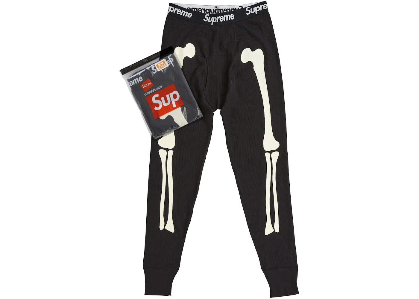 Мужские термобрюки с принтом Bones Pant FW25 Supreme, черный