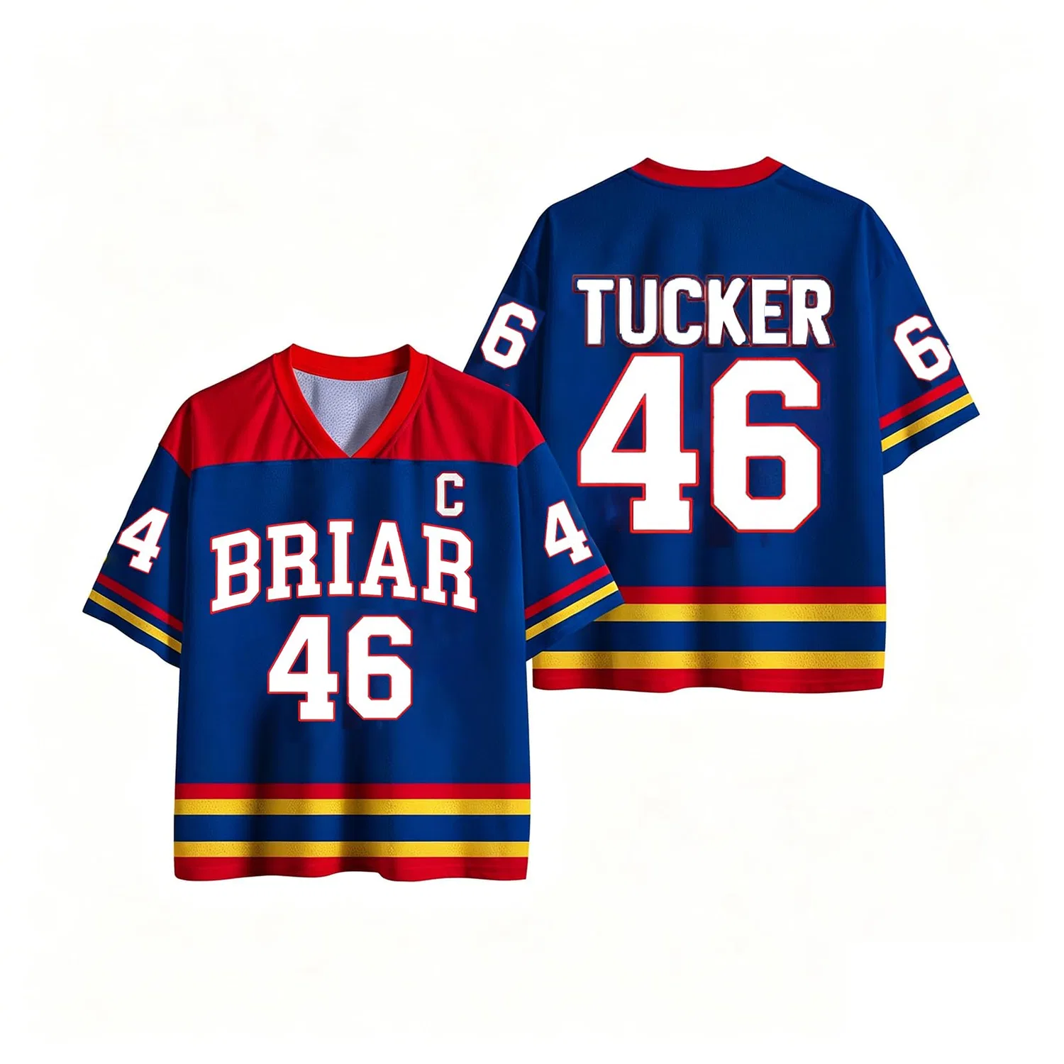 Мужская футболка с принтом Briar U Hockey Jersey Vneck Sports T-Shirt, C26