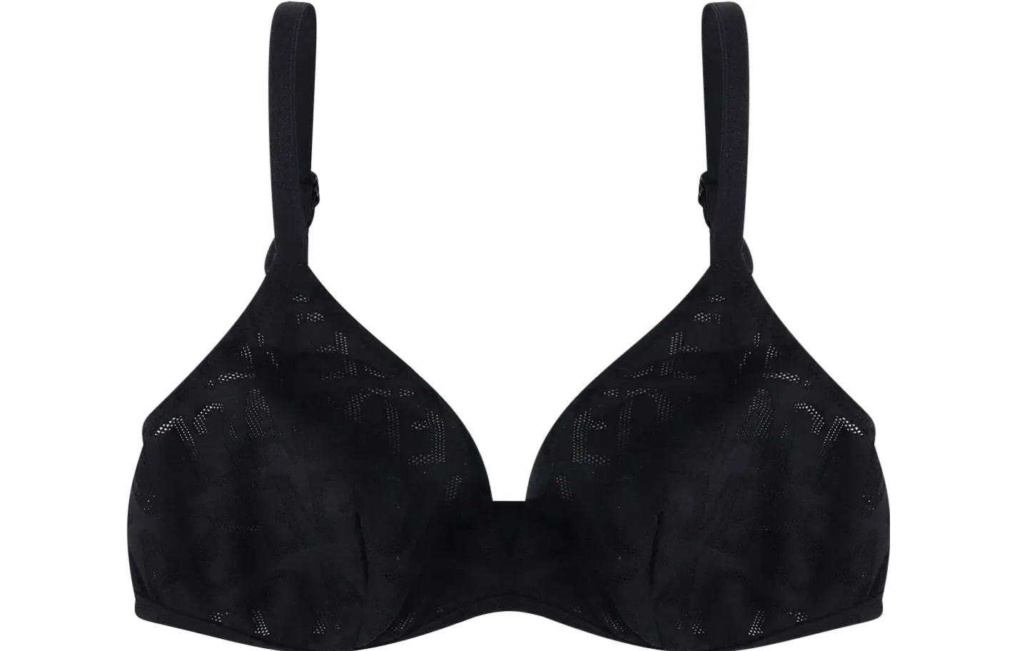 Бюстгальтер треугольный сетчатый с логотипом, VERSACE, Black