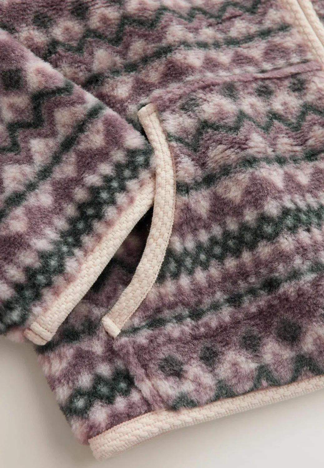 Куртка Fairisle из искусственного ворса - флисовая куртка Next, Grey Pink White — фото 3