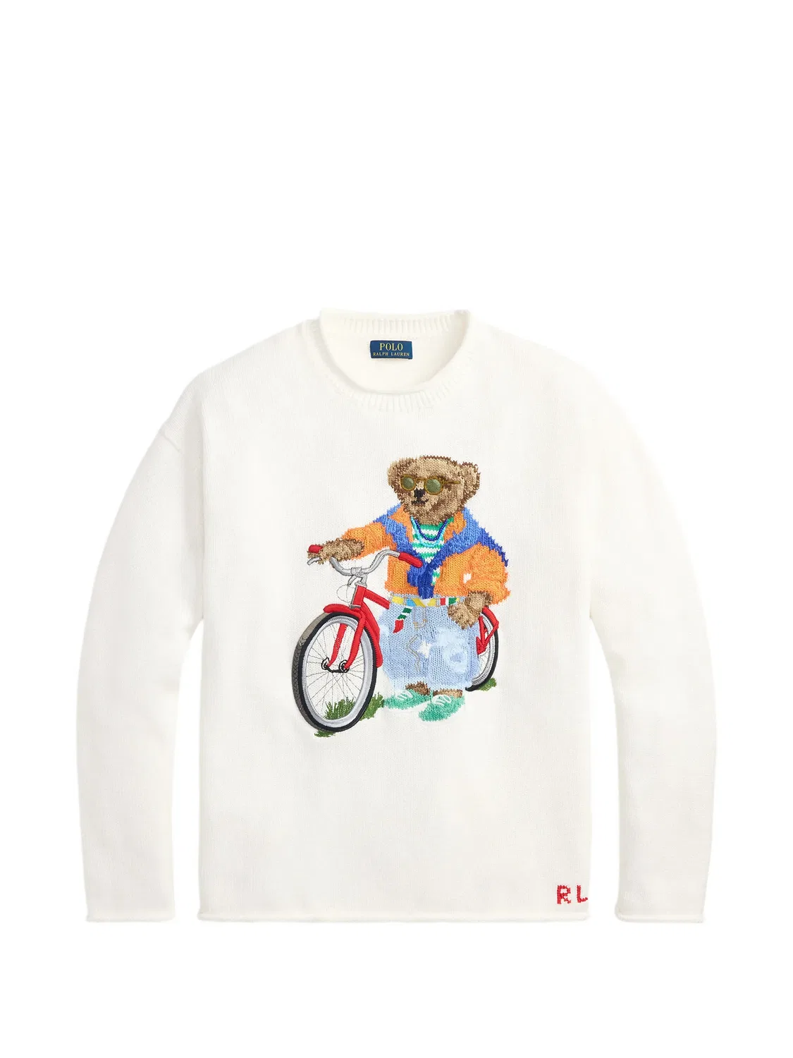 Polo Ralph Lauren Вязаный свитер с медвежьим принтом, белый