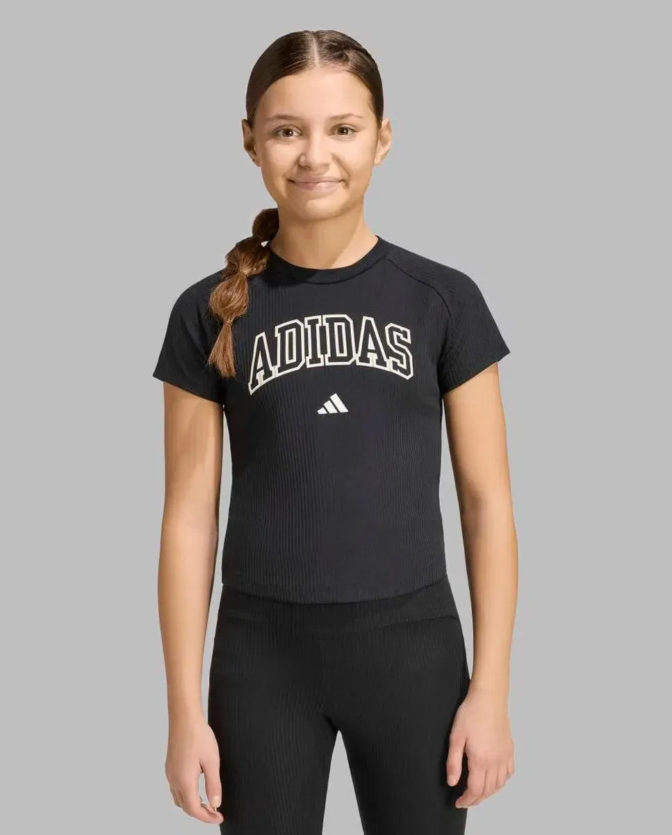 Детская футболка для девочек с принтом Seasonals Collegiate adidas, Negro