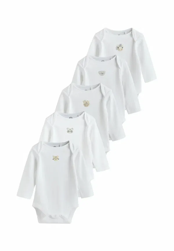 Боди с животными Regular fit - long sleeve 5 pack Next, белый