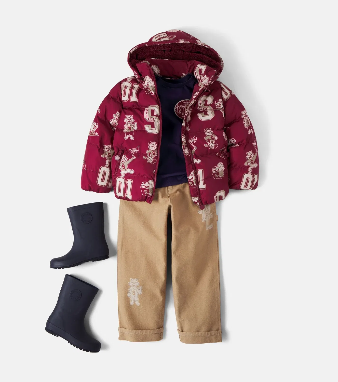 Стеганая куртка с принтом Stella Mccartney Kids, красный — фото 2