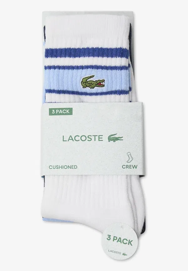 Полосатые носки унисекс, комплект из 3 пар Lacoste, морской — фото 3