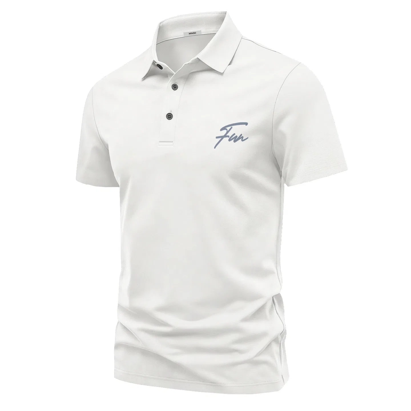 Детское поло с коротким рукавом Chongyi Signature Chest Logo MINISO, Черный — фото 3