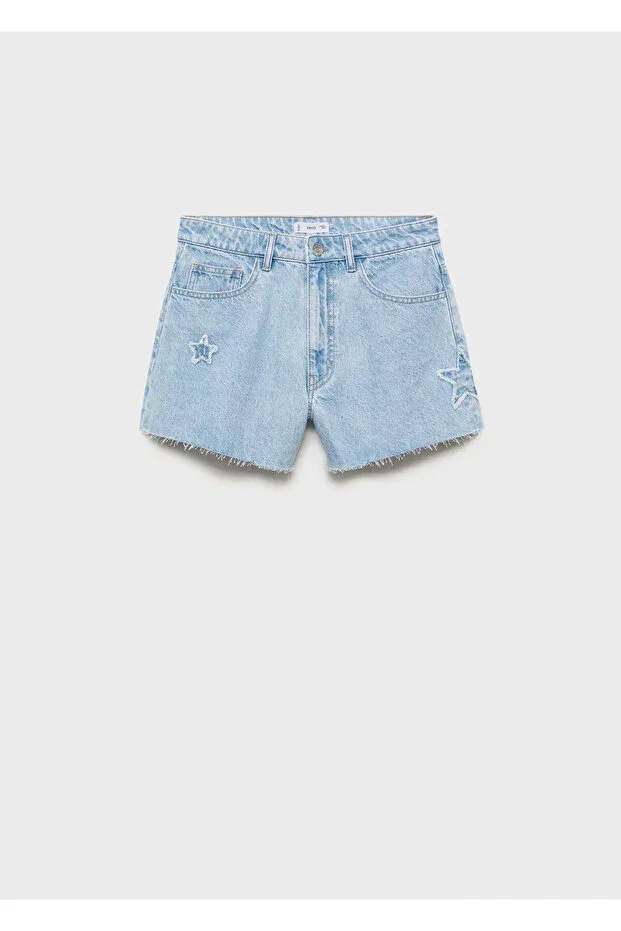 Детские шорты для девочек бермуды хлопковые Mango, Blue