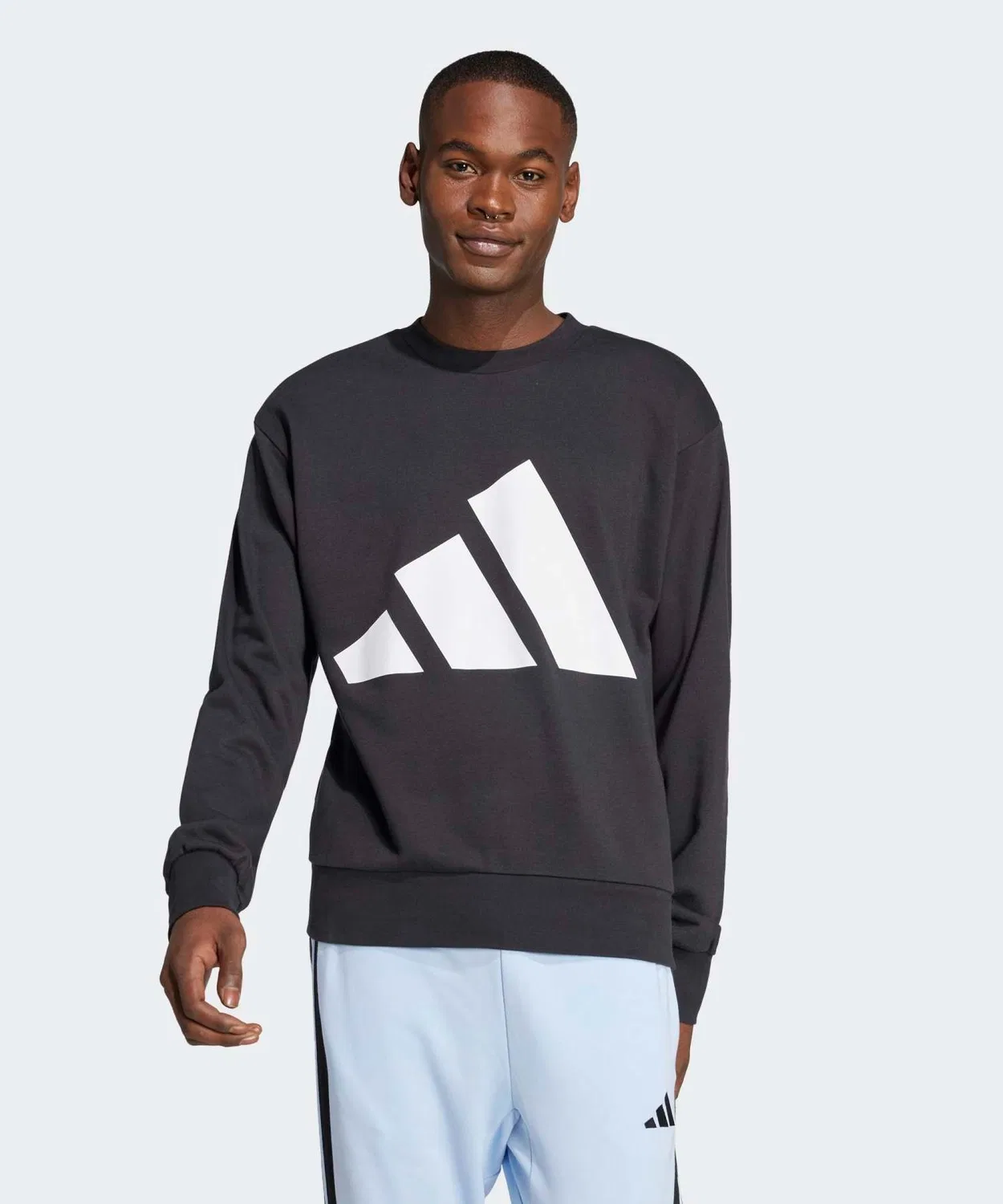 Мужской свитшот с длинным рукавомAdidas Essentials Big Logo French Terry, Black
