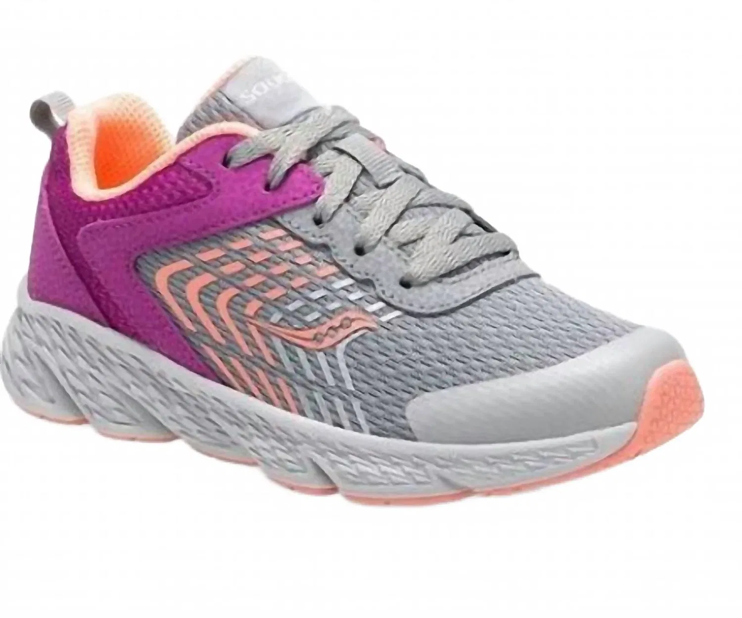 Детские кроссовки для девочек с шнуровкой Wind Sneakers SAUCONY, Purple/Grey