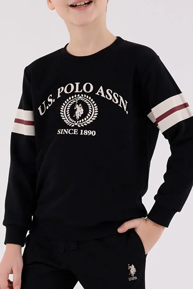 Детский спортивный костюм для мальчиков хлопковый U.S. Polo Assn., Black — фото 4