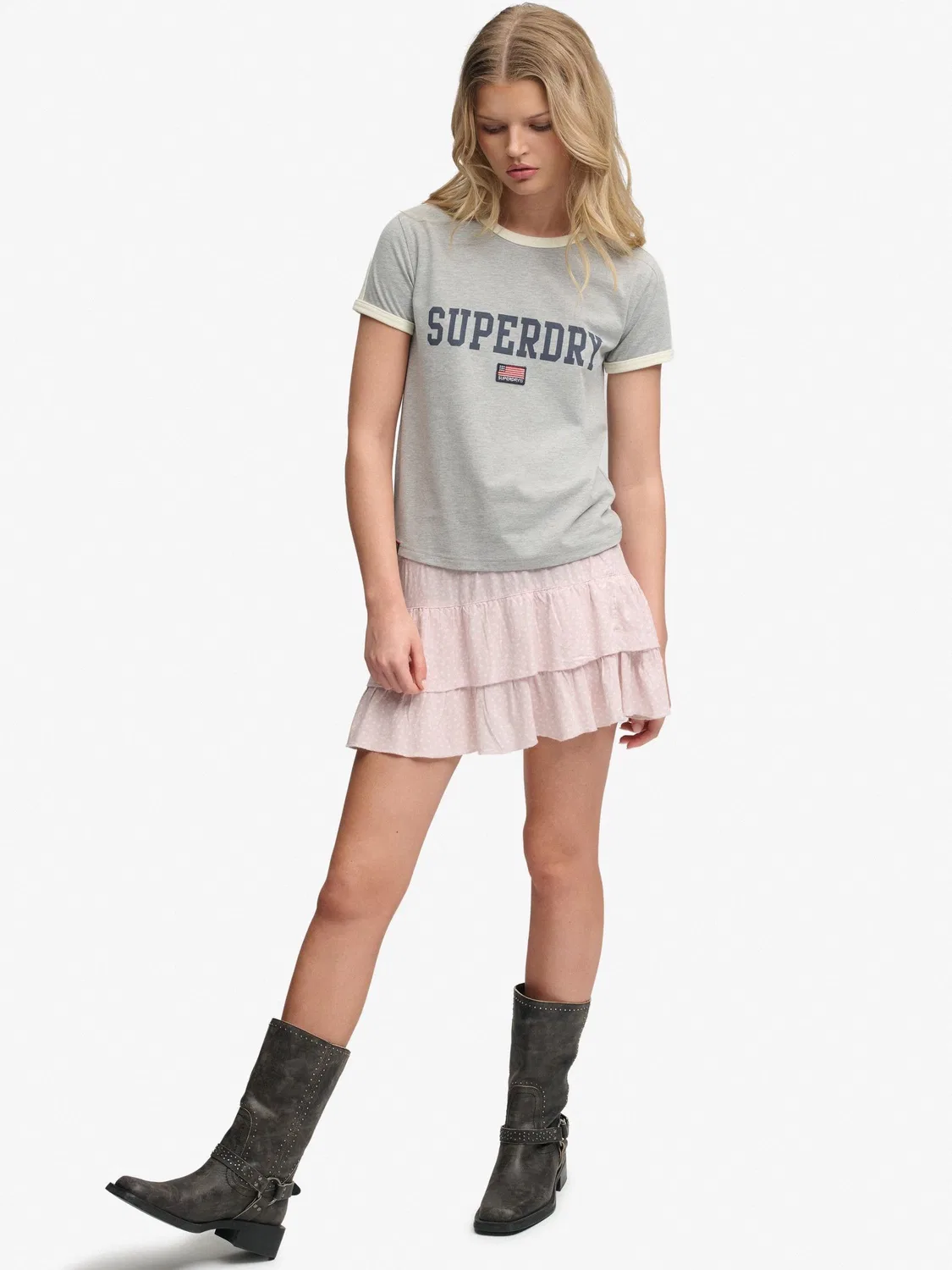 Юбка мини с принтом Rosa Ditsy Superdry, розовый — фото 4