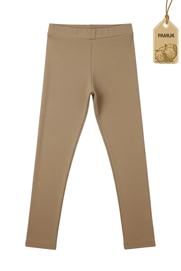 Детские леггинсы для девочек хлопковые Basics Twoo Kids, Beige — фото 3
