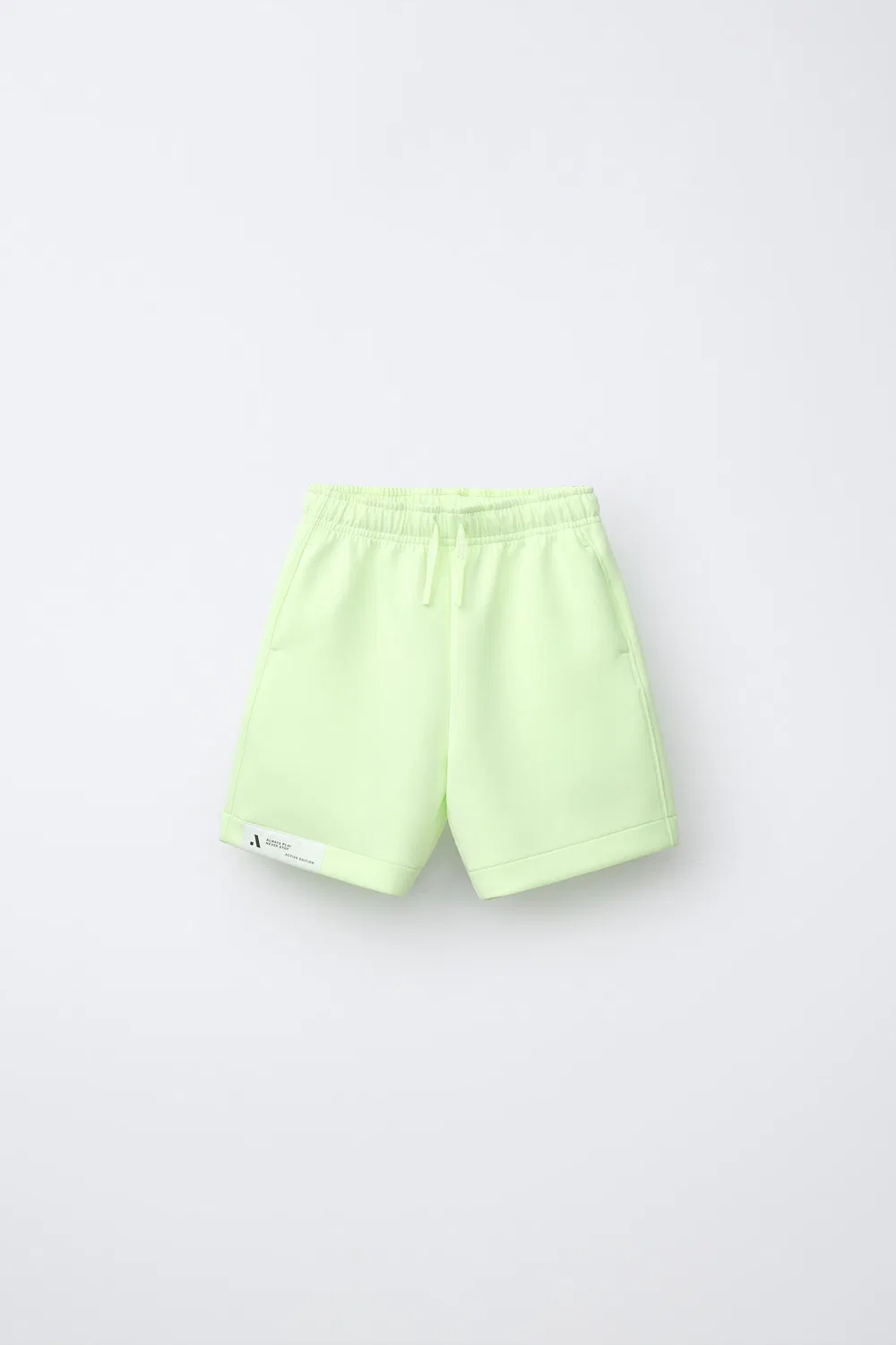 Спортивные неопреновые неоновые шорты-бермуды ZARA, Fluorescent lime