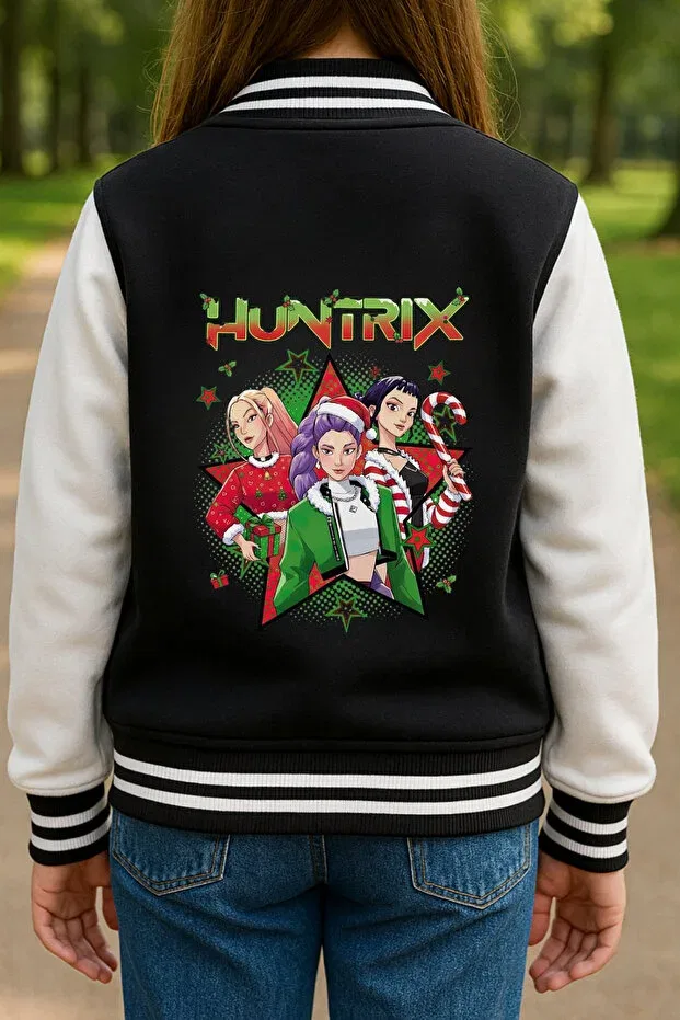 Детская куртка для девочек с принтом K-Pop demon hunters huntrix Mech Butik, Black (Christmas)