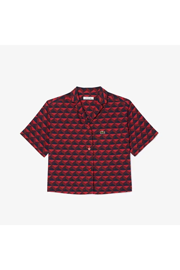 Рубашка Lacoste Ikl-Bordo свободного кроя, бордовый — фото 4