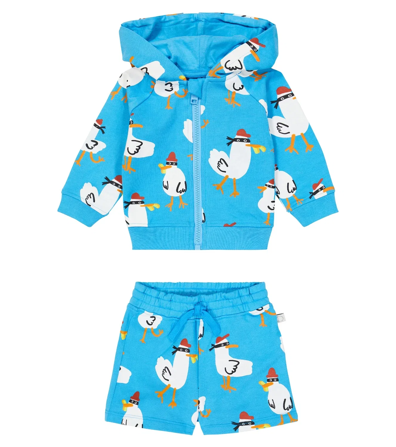 Комплект свитшот и шорты с капюшоном Stella Mccartney Kids, голубой