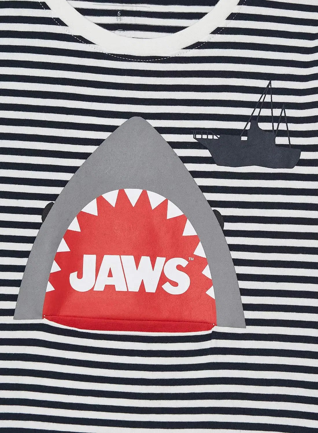 Лонгслив с длинным рукавом с принтом jaws Name It, белый — фото 3