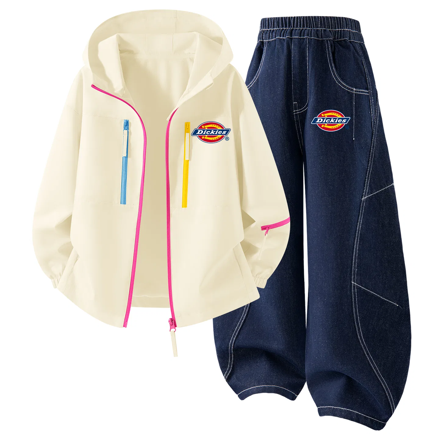 Детский спортивный костюм с капюшоном Silicone Logo K Dickies, Dawn White/Denim Dark Blue