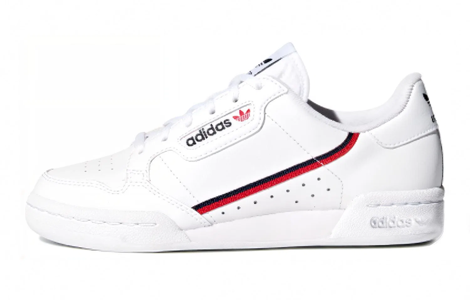 Детские кожаные кроссовки с ретро-дизайном Continental 80 Adidas Originals, White Navy Scarlet