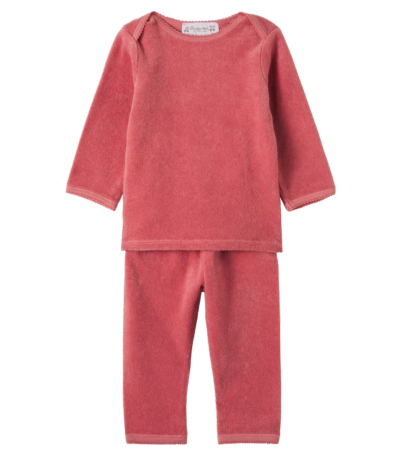 Комплект из хлопковой толстовки и брюк Baby Timi Bonpoint, розовый
