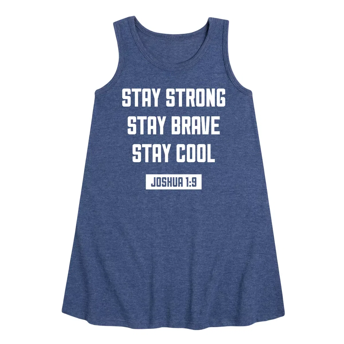 Детское платье-трапеция без рукавов Stay Strong Brave Cool Instant Message, Heather Navy