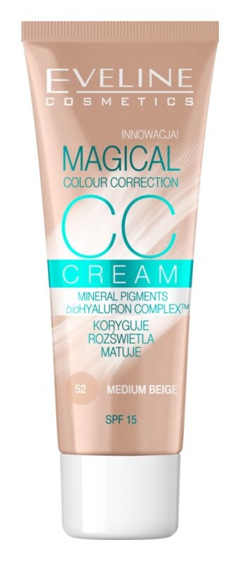 

СС крем SPF 15 Eveline Cosmetics Magical Colour Correction, оттенок 52 Medium Beige 30 мл