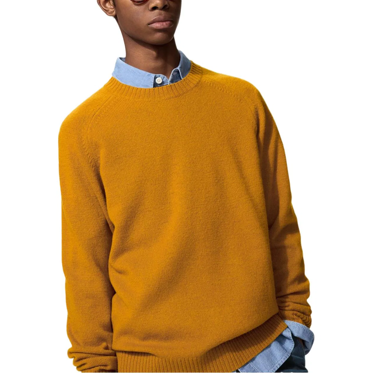 Детский свитер с круглым вырезом Deep Yellow UNIQLO — фото 3