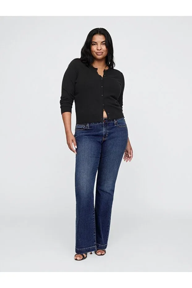 Женские джинсы с широкой штаниной Gap, Navy Blue-000 — фото 4