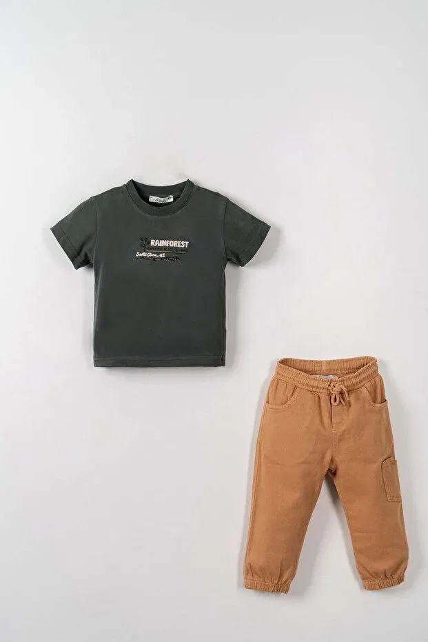 Мужская футболка с принтом Rain Forest T-Shirt 1/4 Nk Kids, Green