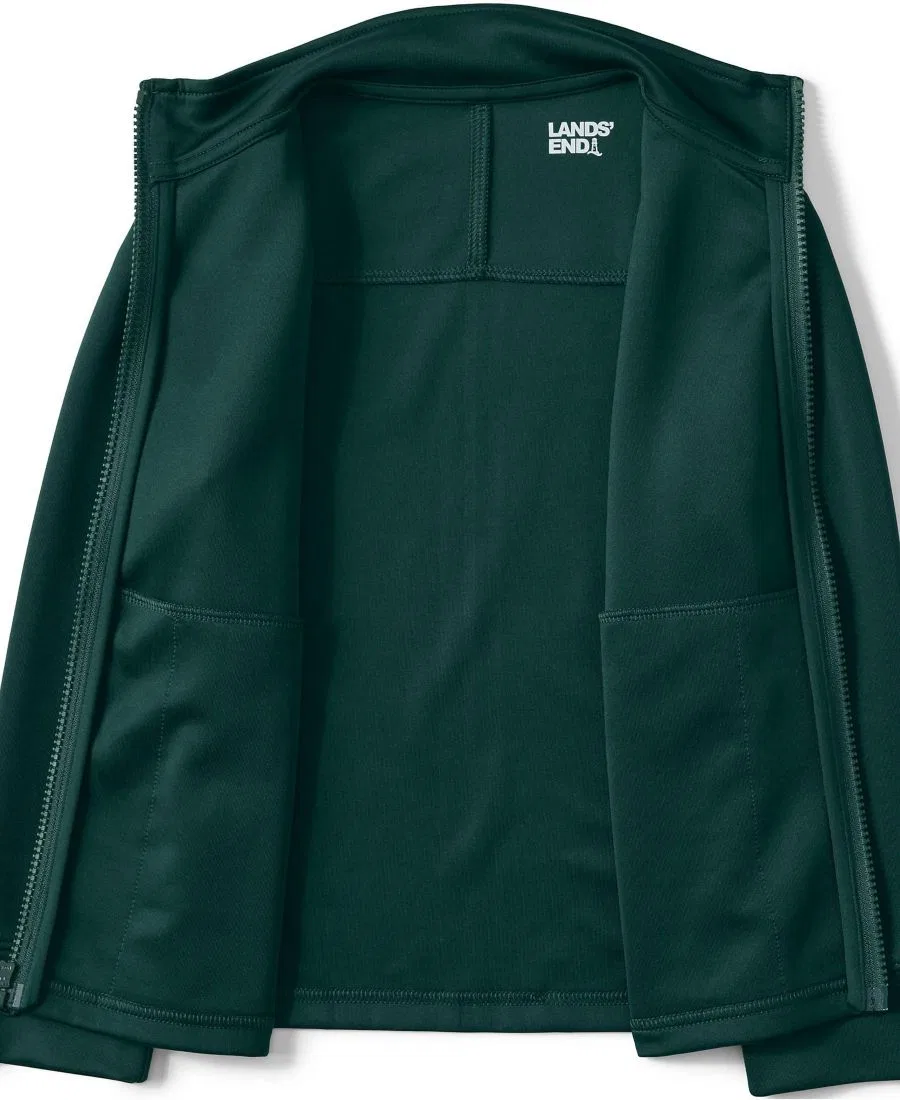 Детская спортивная куртка с полной застежкой-молнией, модель Kids Active Performance Full Zip Lands' End, Evergreen — фото 4