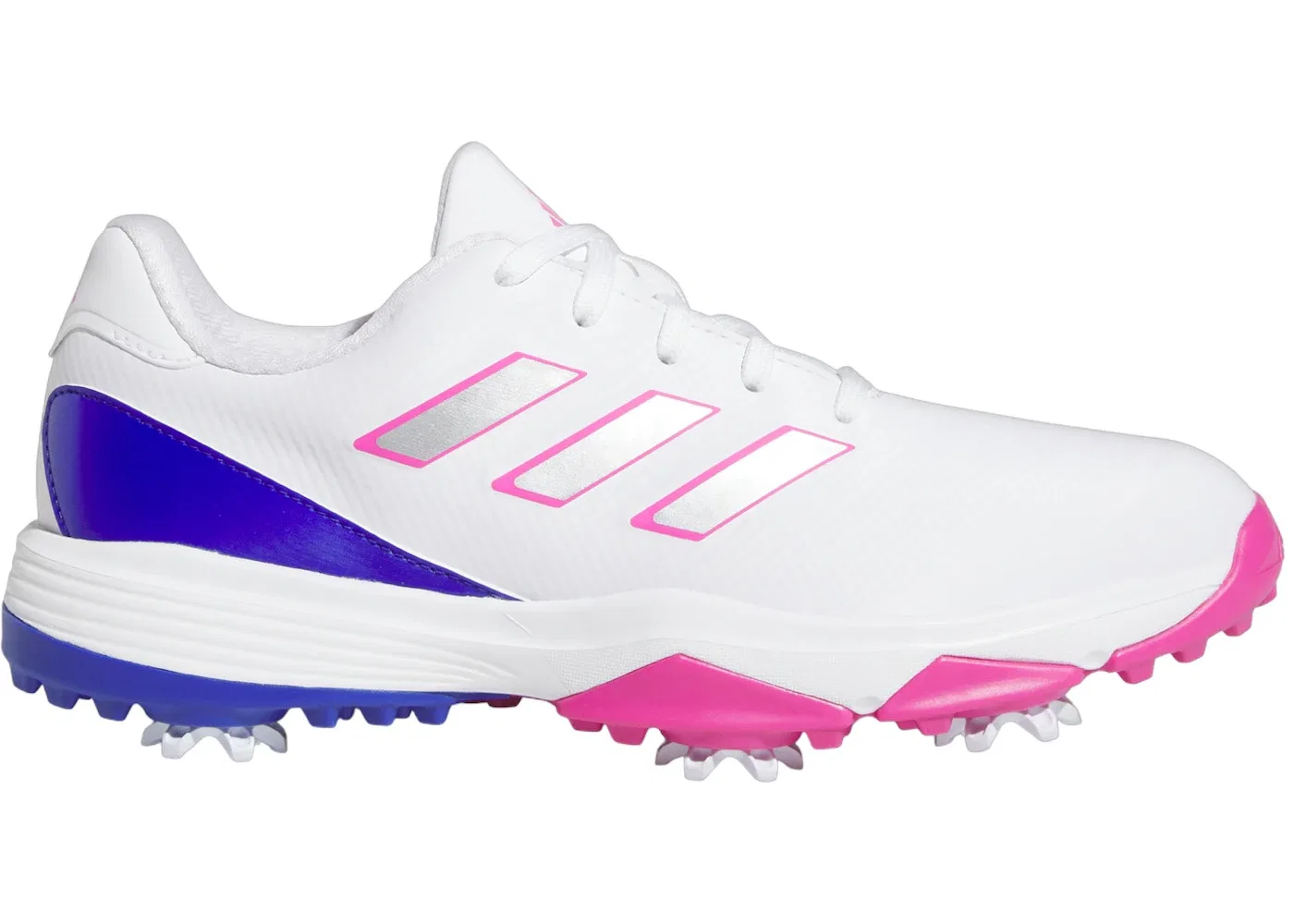 Детские кроссовки для гольфа Adidas ZG23 Golf, Cloud White Lucid Fuchsia Lucid Blue
