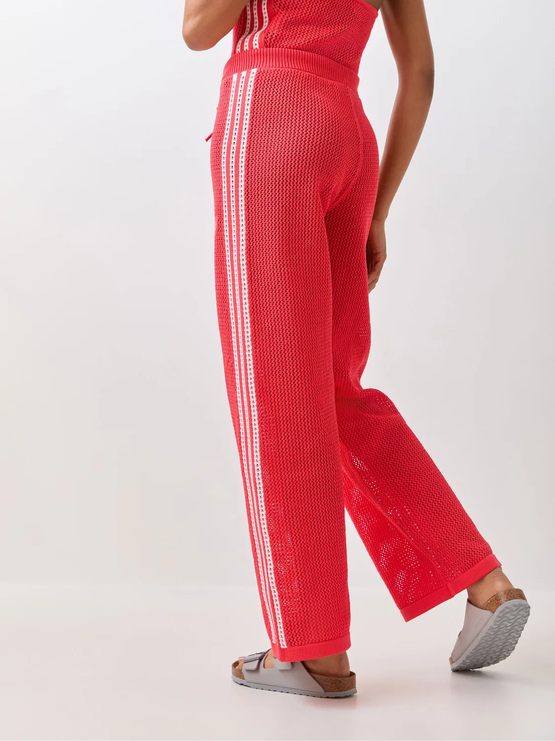 Брюки спортивные вязаные Firebird, adidas Originals, красный — фото 4