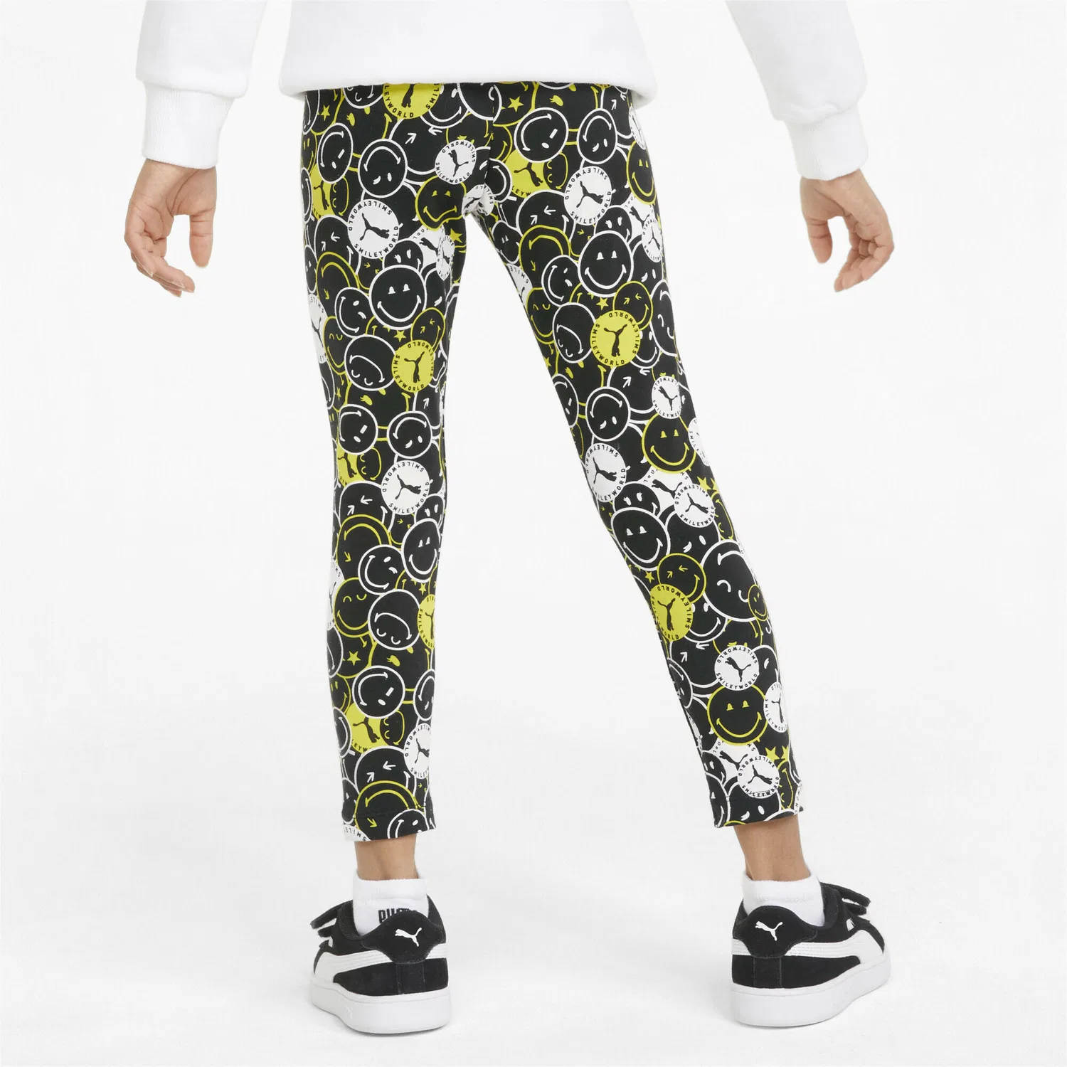 Детские леггинсы с принтом PUMA x SMILEY WORLD Puma, Schwarz Gelb — фото 3