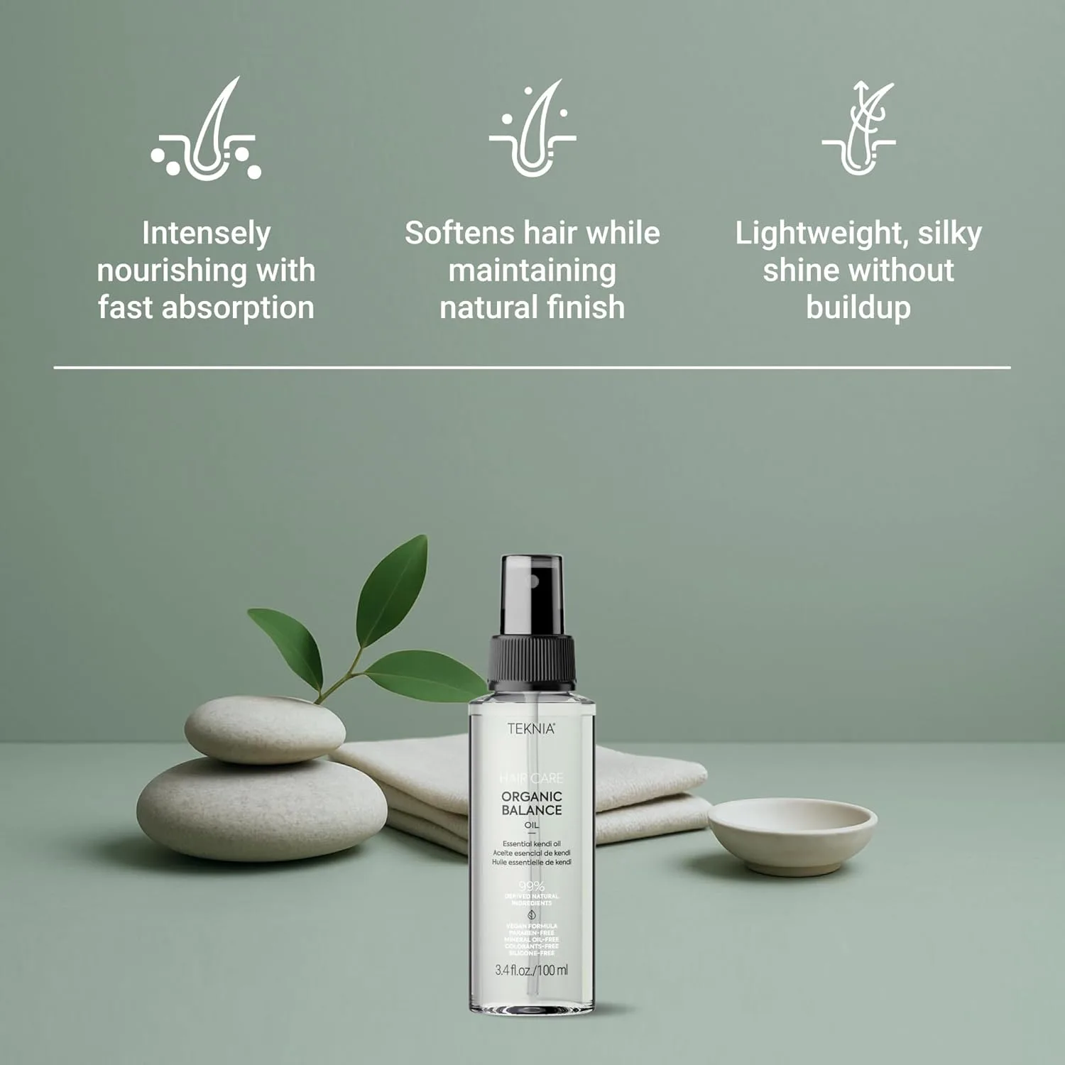 LAKMÉ Teknia Organic Balance Hair Oil, увлажняющее масло для волос, эфирные масла Kendi, 3,5 жидких унции — фото 3