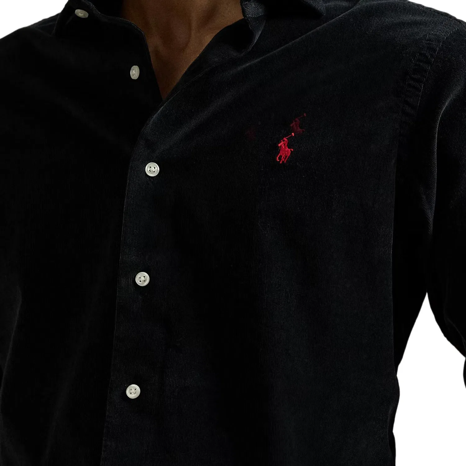 Мужская рубашка с широким отложным воротником Black Polo Ralph Lauren — фото 4