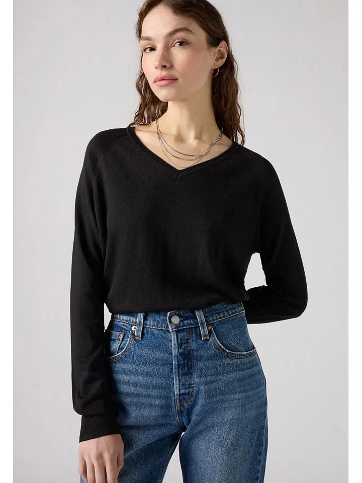 Женский лонгслив с V-образным вырезом Levi's, Black — фото 4