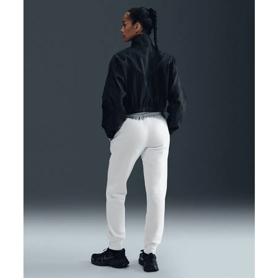 Женские спортивные штаны из флиса с поясом на резинке, модель Phoenix Fleece, Nike, Белый — фото 3