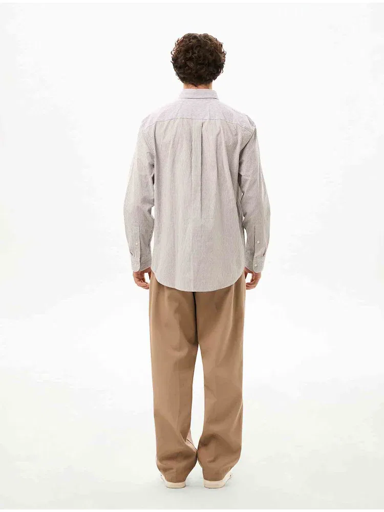 Рубашка с длинным рукавом полоска, Easy Care TOMMY HILFIGER, Dark Brown — фото 3