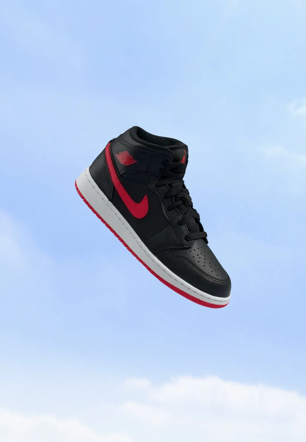 Air 1 mid унисекс - высокие кроссовки Jordan, Black/University Red/White