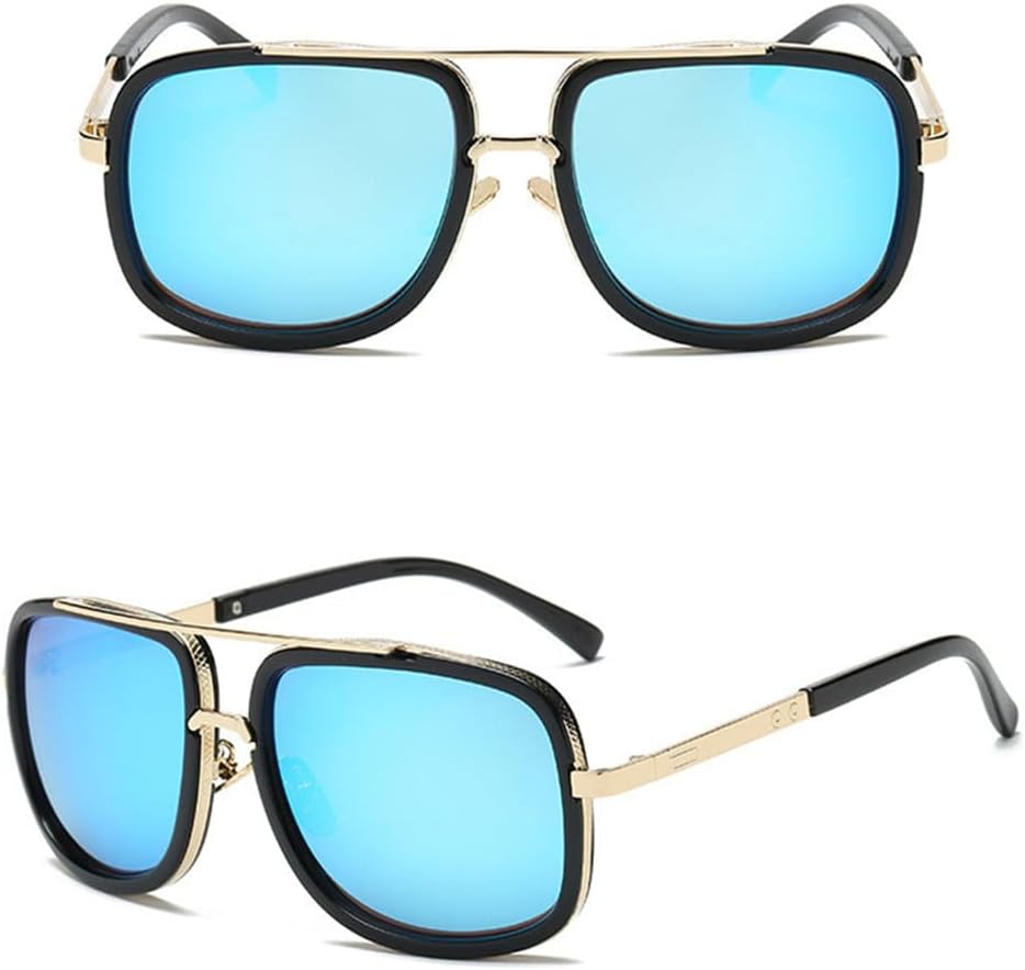 

Солнцезащитные очки в крупной оправе для мужчин, женские солнцезащитные очки в стиле ретро, ​​солнцезащитные очки для мужчин и женщин для отдыха на природе и пляже VFDHN, Blue