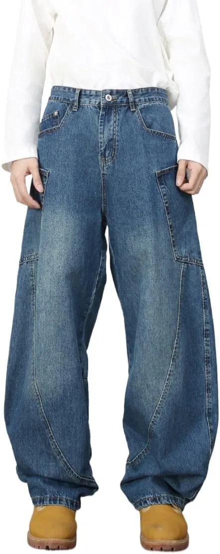 

Брюки джинсовые Baggy для женщин Y2K Hip Hop, широкие, винтажные POHADON