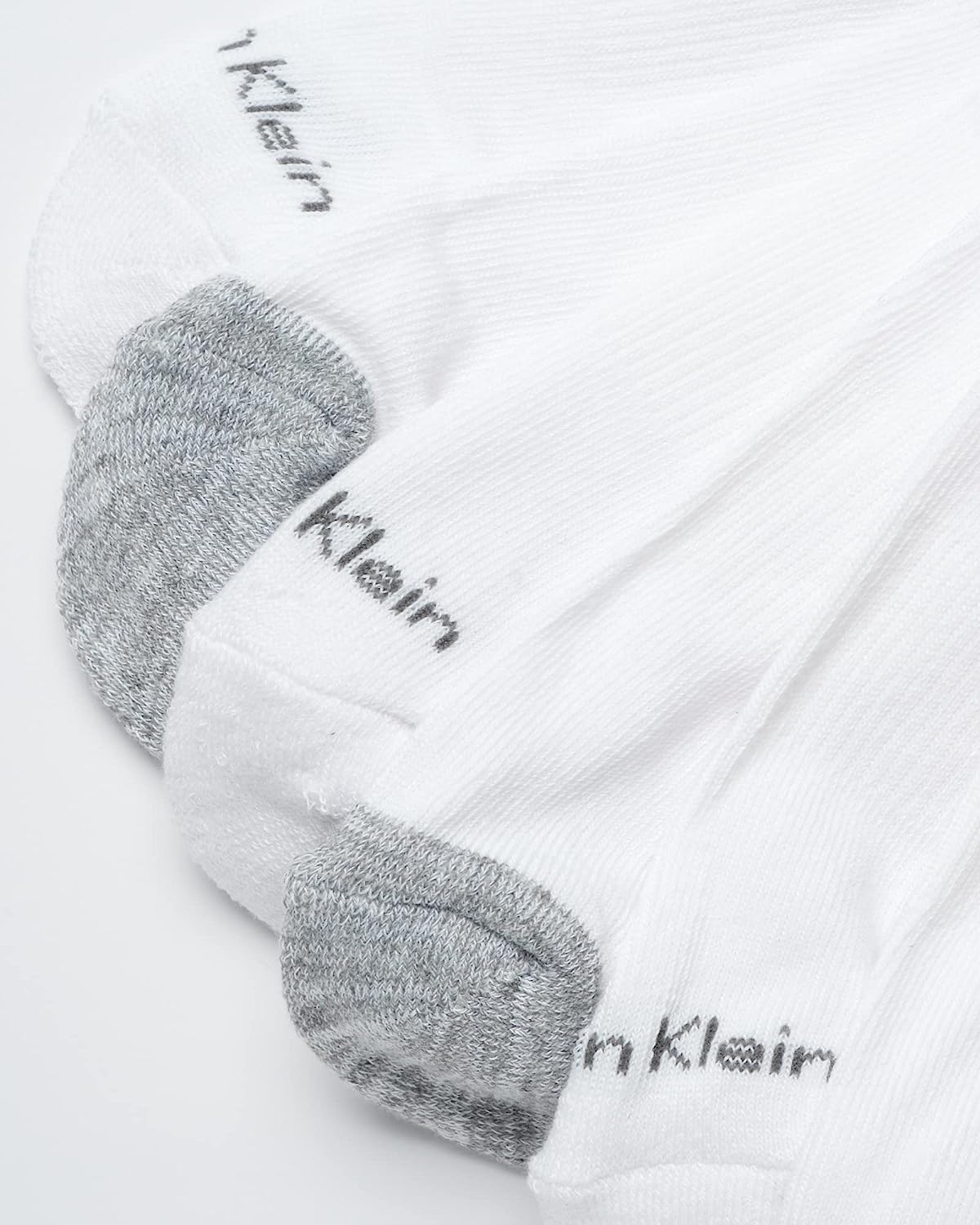 Женские носки Calvin Klein No Show - 12 пар мягких хлопковых носков с низкой посадкой для бега., White/Grey — фото 3