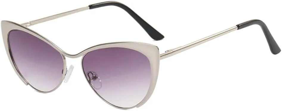 

Легкие модные женские очки «кошачий глаз» в оправе с пружинным шарниром, металлическим градиентом, солнцезащитные очки UV400 HVTVTLA, Silver Grey Gradient