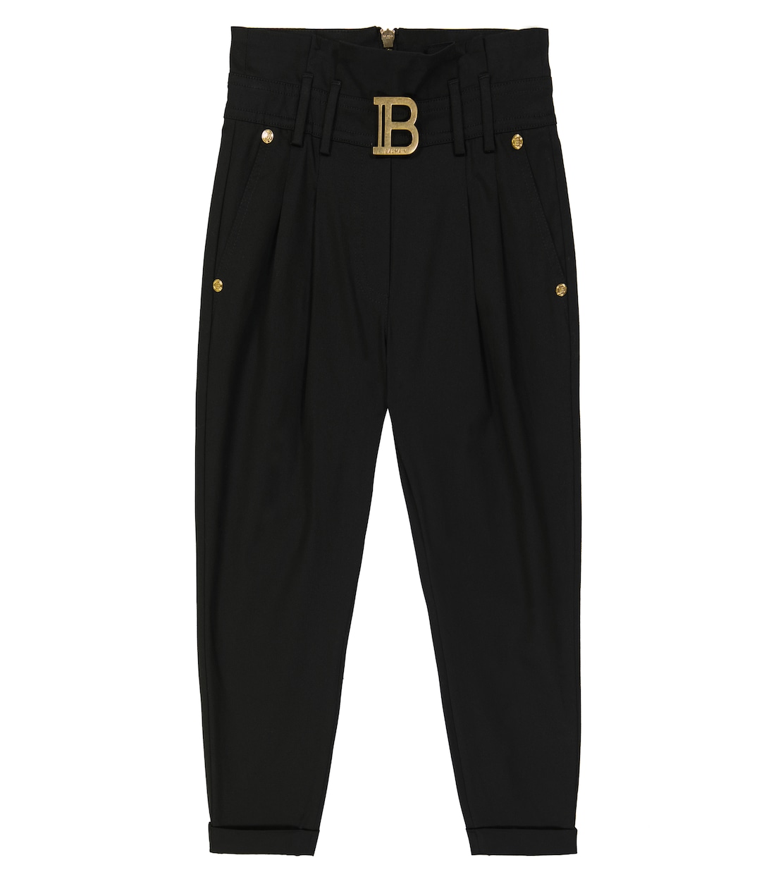 

Брюки из хлопковой смеси с поясом Balmain Kids, Nero