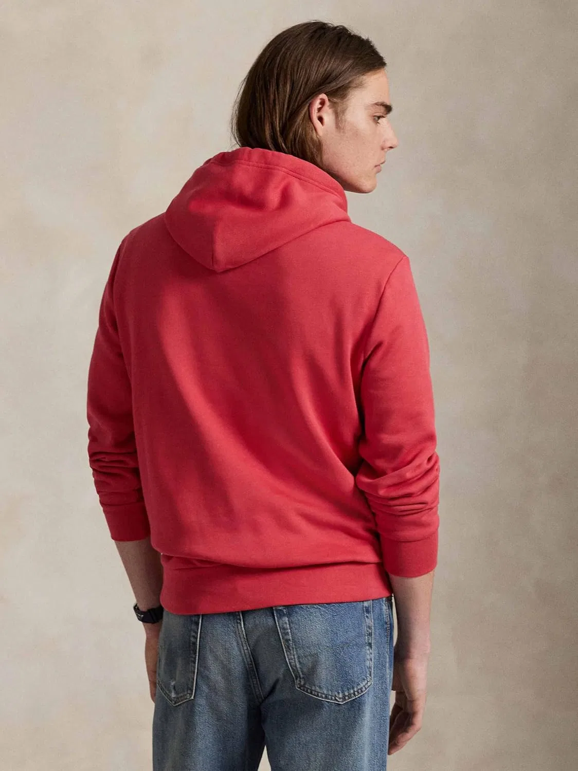 Винтажная толстовка с капюшоном POLO RALPH LAUREN с вышитым логотипом Polo Pony, красный — фото 4