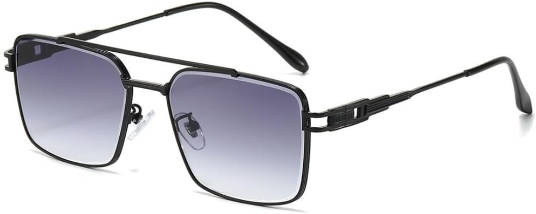 

Ретро-солнцезащитные очки с двойной перемычкой и закругленными краями для мужчин и женщин, защита от УФ-излучения, роскошные металлические градиентные линзы TVTBBVV, Gradient Gray