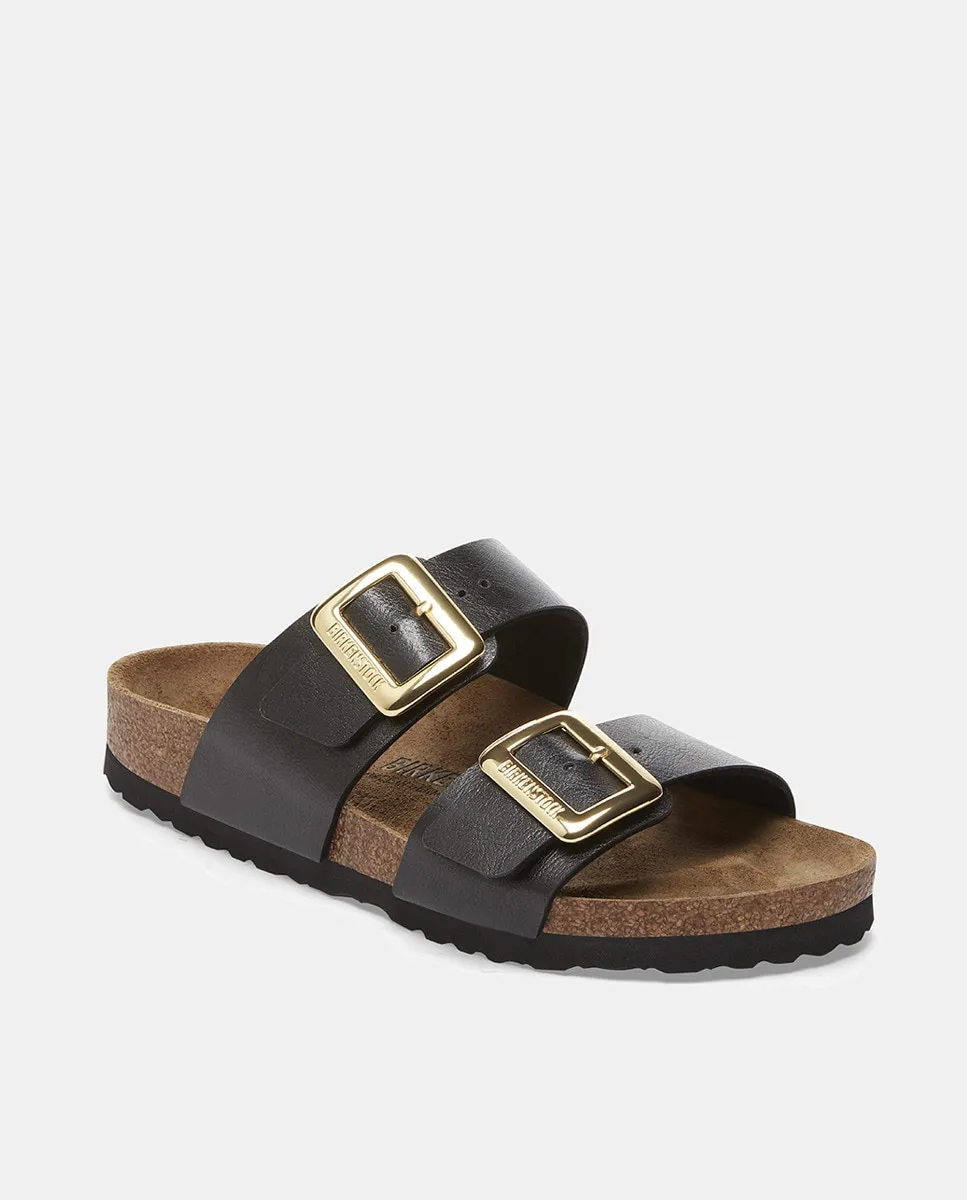 Женские сандалии Sydney с металлизированной отделкой и прямоугольной пряжкой Birkenstock, черный
