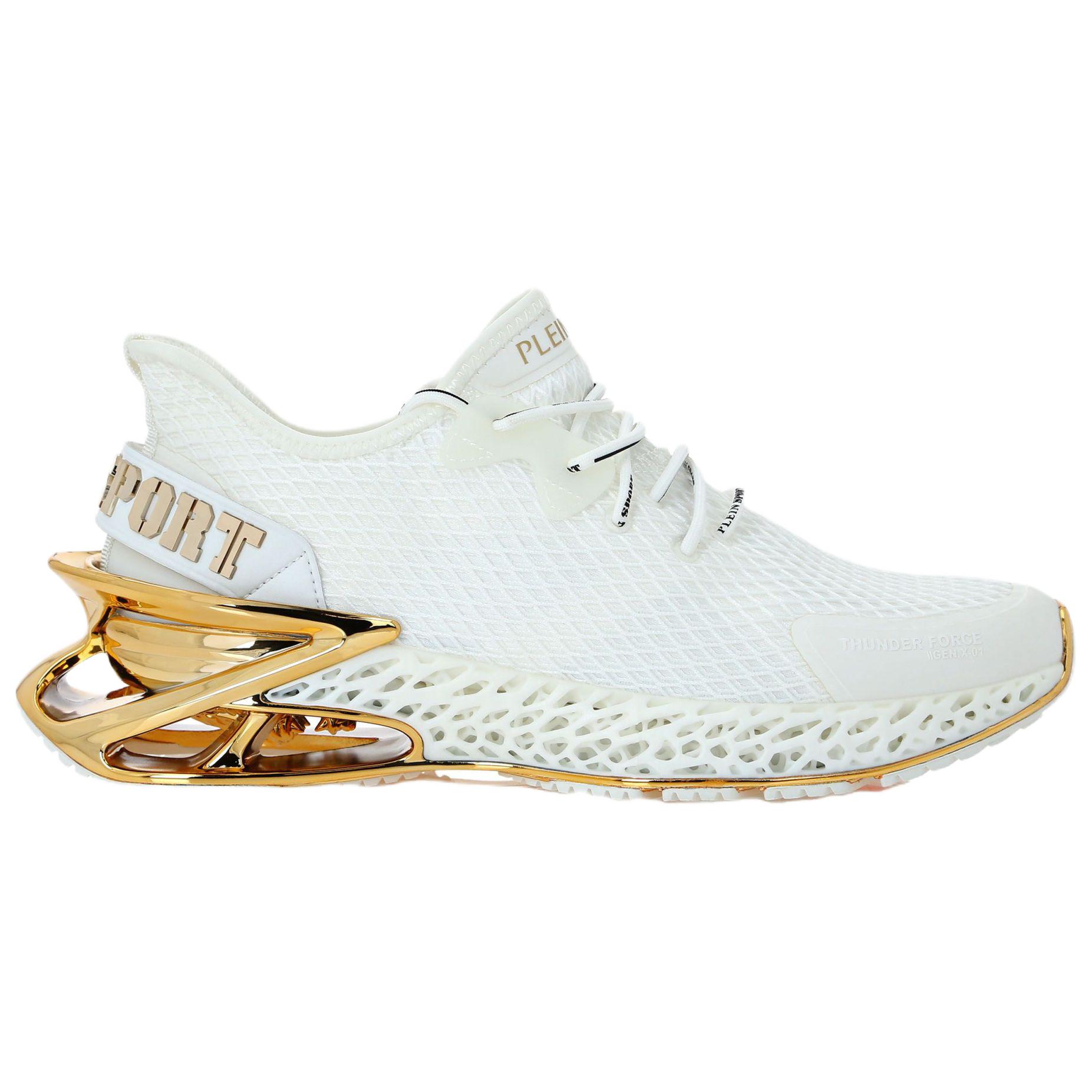 PHILIPP PLEIN Кроссовки мужские спортивные повседневные низкие с тканевой подкладкой White Gold — фото 3