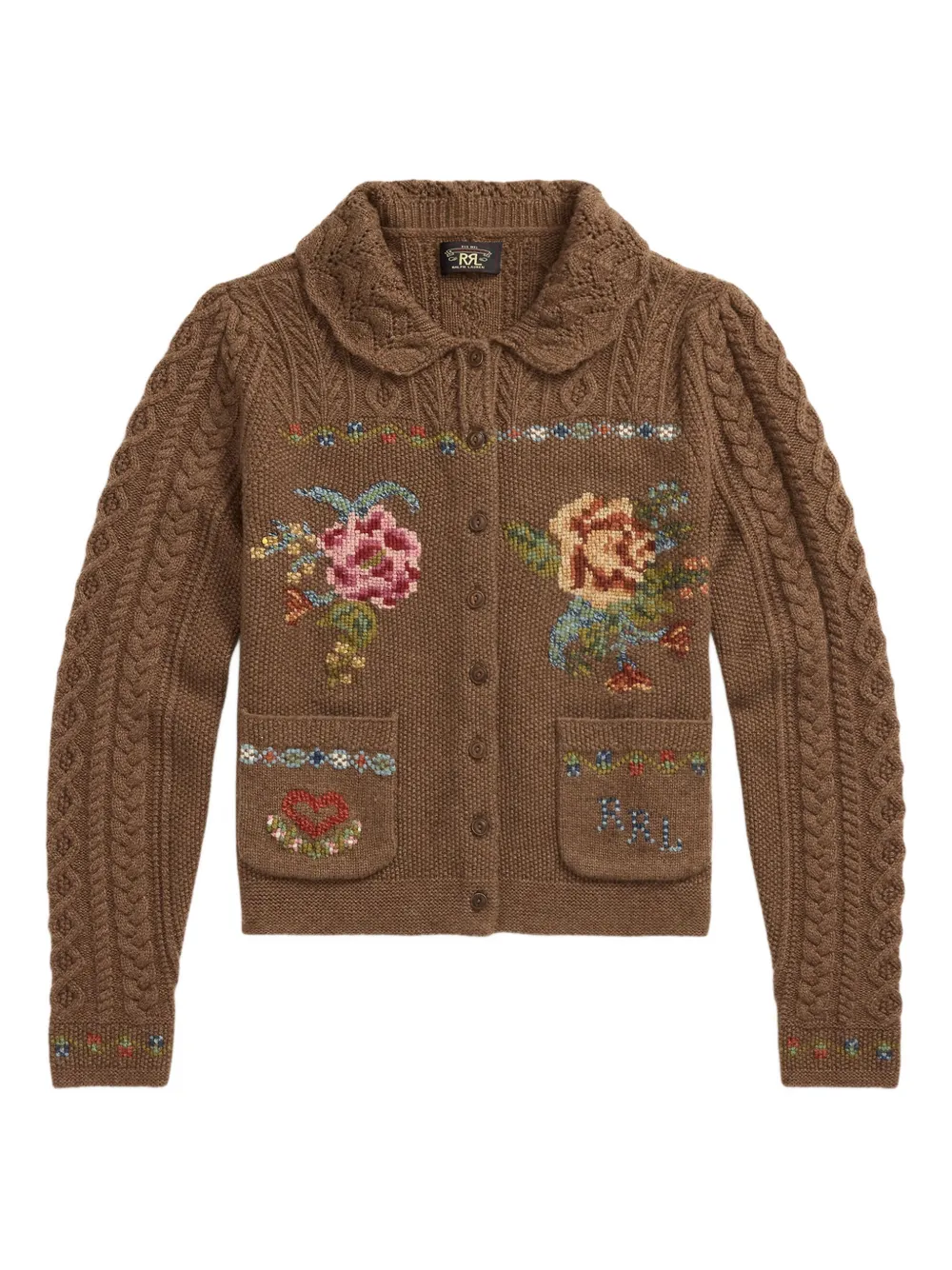 

Кардиган с цветочной вышивкой Ralph Lauren RRL, коричневый