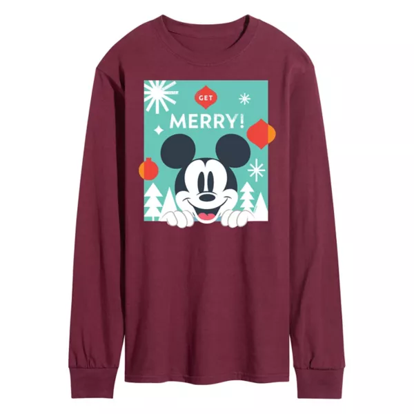 

Мужская футболка с длинным рукавом "Микки Маус: Веселись" Disney, красный